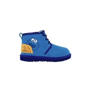 UGG X Cookie Monster Neumel II Blue Suede Chukka Boots Kids Size 3 Youth